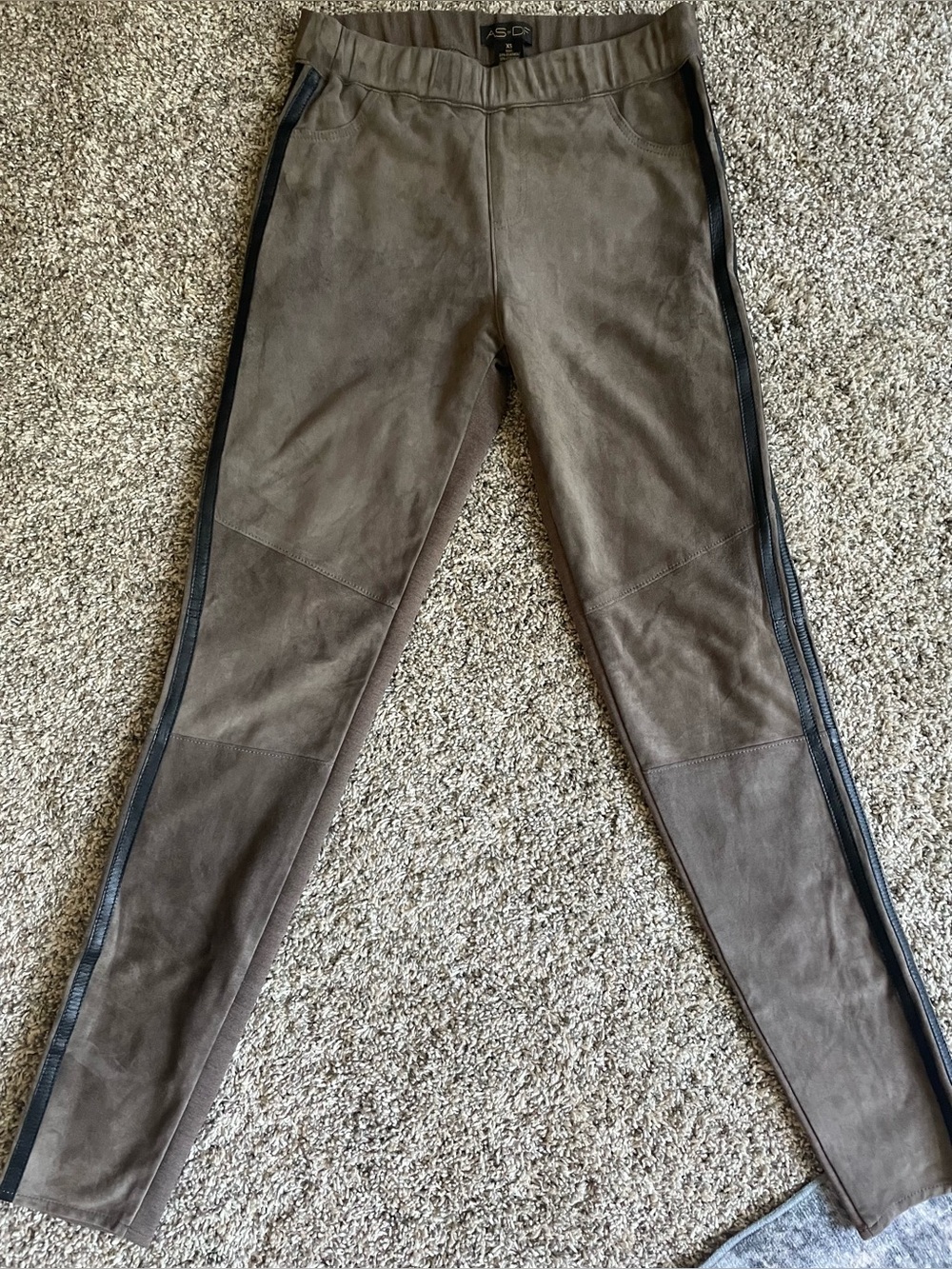 AS by DF Leather/poly,spandex leggings  Sz XS in gently used condition